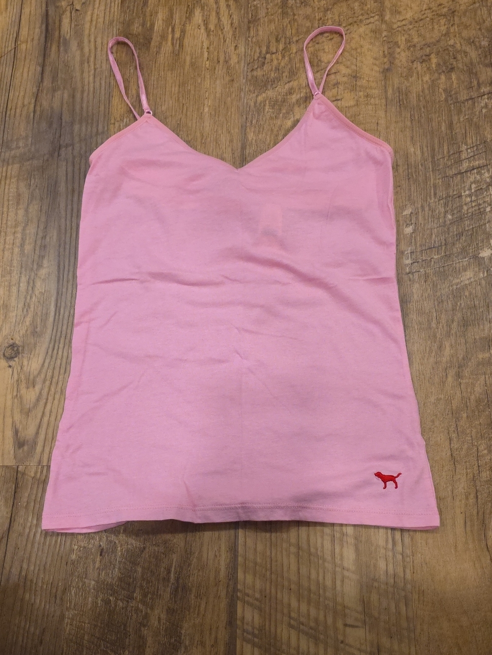 Pink By Victoria Secret Spaghetti Strap V-Neck Logo Tank Top